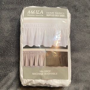 King Cal King Queen Bed Skirt White